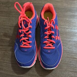 Under Armour Blue and Pink Athletic Shoes with Cushioned Design